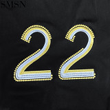 hot seller round neck sleeveless fashion embroidery slit number two pieces short set