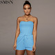 summer new arrival two pieces ribbed bodice and shorts women two pieces pants set