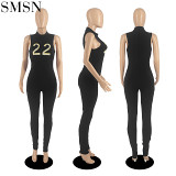 New round neck sleeveless fashion embroidered women romper and jumpsuit