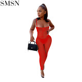 New arrival net fabric solid color pleated jumpsuit including underwear women romper and jumpsuit