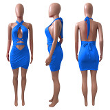 Amazon Women sleeveless solid color sexy women mini dress