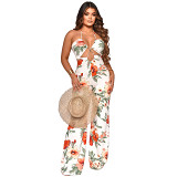 Amazon's new summer beach style lace-up sexy women jumpsuit