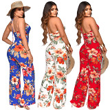 Amazon's new summer beach style lace-up sexy women jumpsuit
