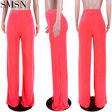 Good quality club wear high stretch bobby fashion solid color swing pants wide leg pants