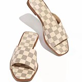 2022 Casual home fashion sandals plaid flat slippers