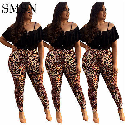 Women's leopard-print plus-size trousers women pants
