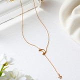 New style necklace sweet wind popular simple retro moon star pendant necklace wholesale