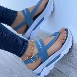 Oversized wedge toe clip strap Flip-flop sandals for women's new outdoor Roman sandals