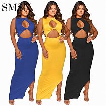 wholesale clothing summer vest hollow-out thread buttock wrapped sexy maxi dress