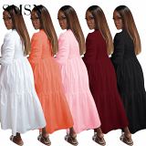 Casual Plus Size Dress Amazon Women fashionable solid color Long sleeves casual dress wholesale clothing