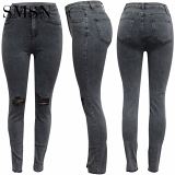 Wholesale Women clothing ripped wash pants women jeans