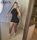 Sleeveless pleated summer sport pleated women one piece bodycon jumpsuits and rompers