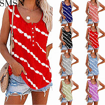 New Pattern print sleeveless vest T-shirt top
