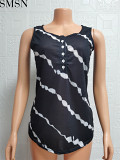 New Pattern print sleeveless vest T-shirt top
