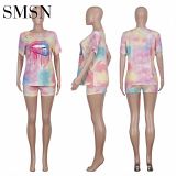 fashionable casual print lady sport shorts 2 Piece Set Outfits Two Piece Set Women Clothing