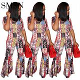 Fashionable printed swing pants Rompers Women Jumpsuit 2022 Women One Piece Bodycon Jumpsuits And Rompers