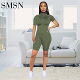 Amazon Women solid color short tracksuit 2 Piece Outfits Two Piece Set Women Clothing