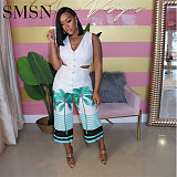 2022 Fashion positioning printed sleeveless Women Jumpsuit 2022 Women One Piece Bodycon Jumpsuits And Rompers