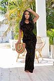 Summer beach dress knitted necktie see-through sexy plus size casual maxi dress