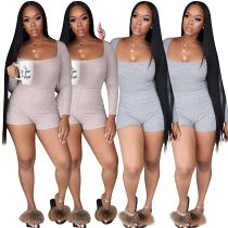 solid color women wholesale clothing bodycon sexy women one piece jumpsuits and rompers