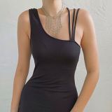 Amazon's new summer vest strap irregular buttock sexy casual dress