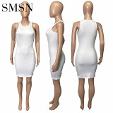fashion dress for women 2022 Summer sport vest strap slim butt dress