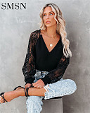 Amazon's sexy v-neck lace threaded commuter top