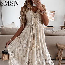 Casual Dress Amazon hot summer lace 2022 Gown pendant tassel long dress