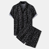 2021 Amazon New Men's Hawaiian Beach Suit Printed shorts and shirt Short Printed men's suit