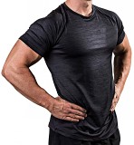 Fitness suit Men's quick dry breathable sports running training high elastic tights short sleeve sports coach t shrit