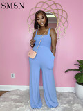 Amazon foreign trade fashion casual wipe chest sling hit summer style jumpsuit