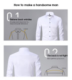 Long sleeve men's fashion men's shirt men's shirt slim slim solid color inch shirt