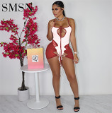 Amazon's new summer sexy lace hollowed-out jumpsuit + mesh two-piece set