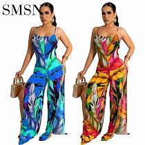 women jumpsuits and rompers Amazon's new printed suspenders and button jumpsuits for summer