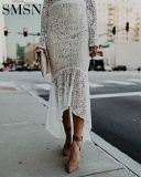 fashion dress for women Amazon lace one-shoulder fishtail temperament dress