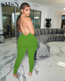rompers women jumpsuit 2022 Amazon's sexy new gold silk solid color backless jumpsuit