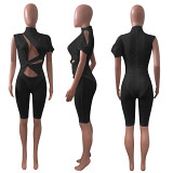 women jumpsuit 2022 Summer amazon new mesh stitching pleated jumpsuit