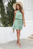 Fashion women dress Women's casual sleeveless halter dress in summer Bohemian print
