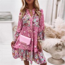 Summer women's floral patchwork skirts are hot layered mini dresses