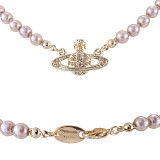 Saturn pearl necklace with LOGO lobster clasp