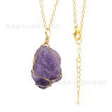 Natural crystal necklace irregular crystal pendant hand-wound stone necklace