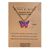 Bohemian alloy butterfly pendant necklace Pendant set Clavicle chain