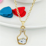 Love crystal necklace trend gold plating set diamond drift bottle pendant