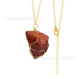 Natural crystal necklace irregular crystal pendant hand-wound stone necklace