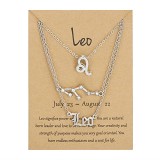 Wish Amazon Cross-border card necklace with 12 zodiac letter symbols inlaid with diamonds