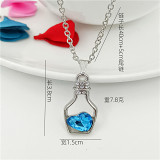 Love crystal necklace trend gold plating set diamond drift bottle pendant