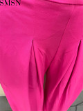 Women's solid color wide-leg pants casual pants trousers 3 colors