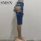 Fashion hand worn and washed stretch sexy denim shorts pants jeans