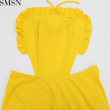 Plus Size Dress Sexy halter strap style dress patchwork dress