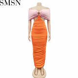 Casual Dress Amazon Fashion casual tight backless hollow pleated dress
